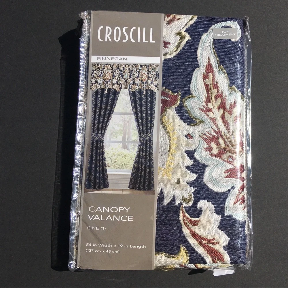 Croscill Valances Finnegan Canopy Pair 54” x 19” Floral  New